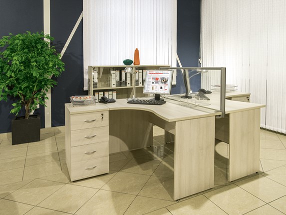 Офисный комплект мебели Комфорт (дуб шамони) №2 в Южно-Сахалинске - изображение