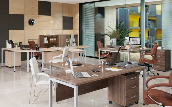 Набор мебели в офис Xten S 1 - один стол с приставным брифингом в Южно-Сахалинске - изображение