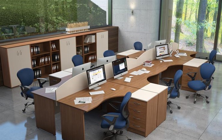 Комплект офисной мебели IMAGO - рабочее место, шкафы для документов в Южно-Сахалинске - изображение