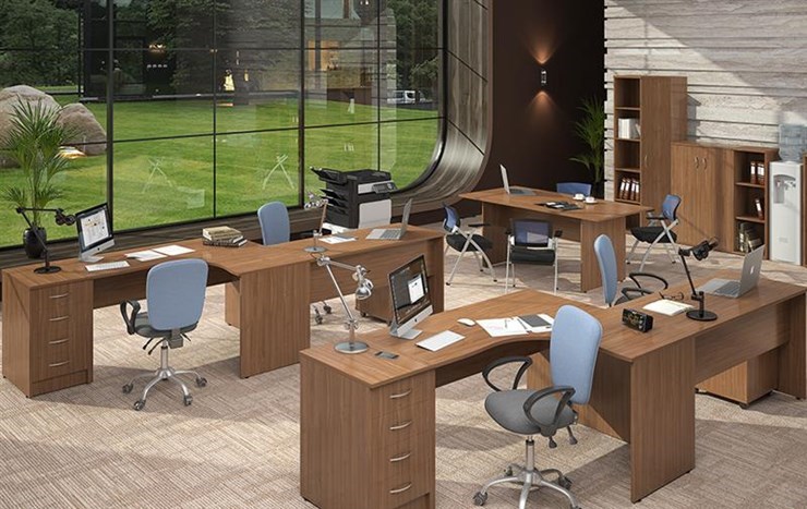 Набор мебели в офис IMAGO три стола, 2 шкафа, стеллаж, тумба в Южно-Сахалинске - изображение