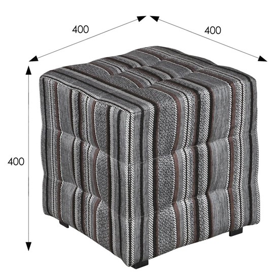 Банкетка  BeautyStyle 6, модель 400 ткань полоса коричневый в Южно-Сахалинске - изображение 2