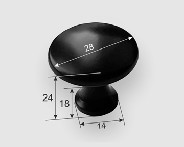 Ручка кнопка 0010 (0) Черный матовый в Южно-Сахалинске - предосмотр 1