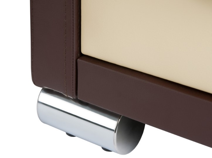 Косметический стол OrmaSoft 2, 4 ящика, левый, экокожа коричневая/кремовая в Южно-Сахалинске - изображение 2