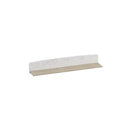 Полка навесная Калгари, Дуб натуральный светлый/Белый матовый в Южно-Сахалинске - изображение