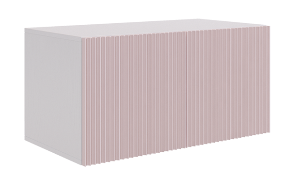 Двухдверная антресоль Зефир 118.01 (белое дерево/пудра розовая (эмаль)) в Южно-Сахалинске - изображение
