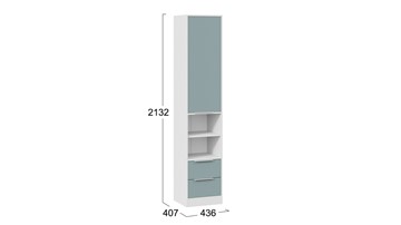 Комбинированный шкаф Марли (Белый/Серо-голубой) в Южно-Сахалинске - предосмотр 5