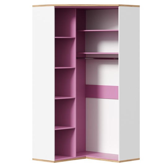 Угловой шкаф Урбан 528.060, белый/розовый в Южно-Сахалинске - изображение 3