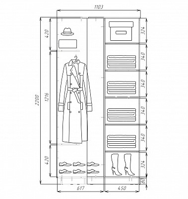 Детский шкаф-купе угловой Хит-У-22-4-77-17, Абстракция №1, Белый в Южно-Сахалинске - изображение 2