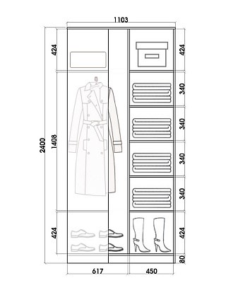 Детский шкаф-купе угловой Хит-У-24-4-77-29, Панда, Белый в Южно-Сахалинске - изображение 2