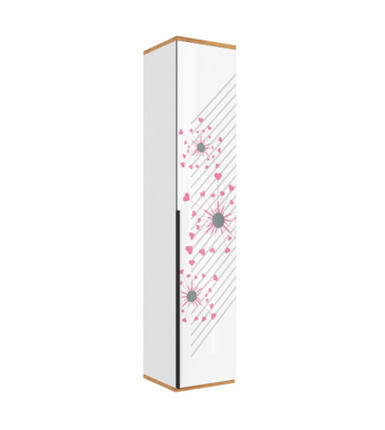 Шкаф одностворчатый Урбан 528.040, белый/розовый в Южно-Сахалинске - изображение