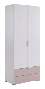 Двухдверный шкаф Зефир 108.01 (белое дерево/пудра розовая (эмаль)) в Южно-Сахалинске