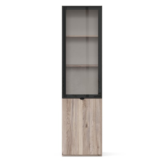 Шкаф-витрина в детскую Нео ЛД 541.080.000, Дуб Маувелла/Черный в Южно-Сахалинске - изображение 3