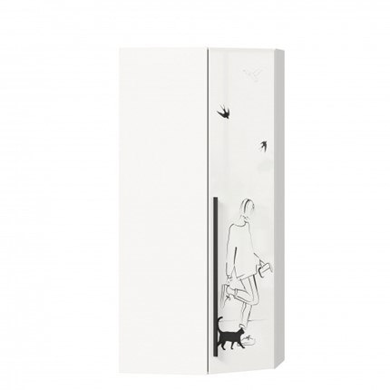 Шкаф угловой Джоли 45 ЛД 535.030, Серый шелк в Южно-Сахалинске - изображение