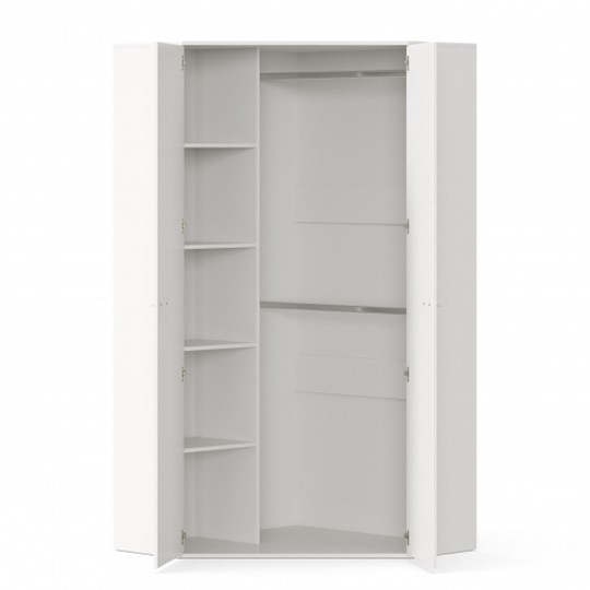 Угловой распашной шкаф Милтон 45 ЛД 537.040, Белый в Южно-Сахалинске - изображение 3