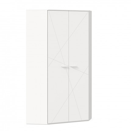 Угловой распашной шкаф Милтон 45 ЛД 537.040, Белый в Южно-Сахалинске - изображение