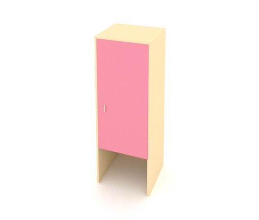 Детский шкаф-пенал ДП-2 Беж + Розовый в Южно-Сахалинске - изображение