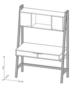 Стол с ящиками высокий POLINI Kids Mirum 1446 Серый / двери Голубые в Южно-Сахалинске - предосмотр 2