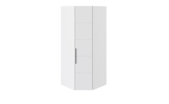 Распашной шкаф угловой Наоми, цвет Белый глянец, Джут СМ-208.07.06 в Южно-Сахалинске - изображение