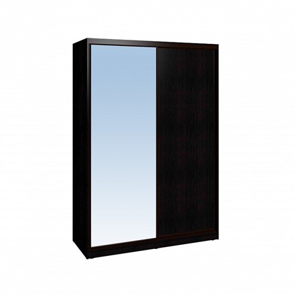 Шкаф 2-х дверный 1600 Домашний Зеркало/ЛДСП, Венге в Южно-Сахалинске - изображение