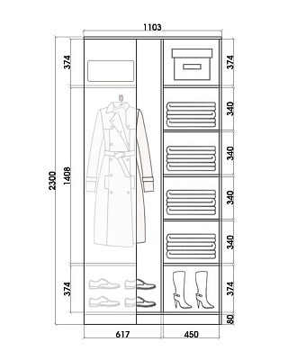 Шкаф угловой с одним зеркалом, 2300х1103, ХИТ У-23-4-15, венге аруба в Южно-Сахалинске - изображение 2