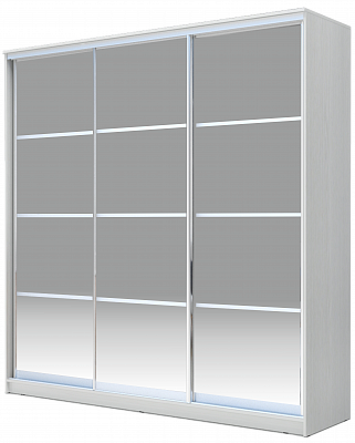 Шкаф ХИТ 22-18/2-888, матовое стекло с разделителями, Белый в Южно-Сахалинске - изображение