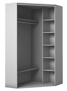 Шкаф угловой с зеркалом, ХИТ У-22-4-15, Серый структура в Южно-Сахалинске - предосмотр 1