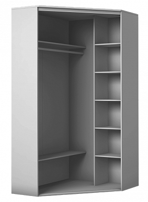 Угловой шкаф с зеркалом, ХИТ У-22-4-15, Дуб крафт белый в Южно-Сахалинске - изображение 1