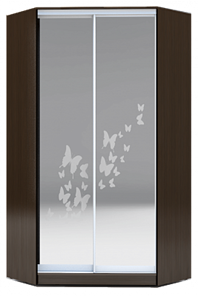 Шкаф 2200х1103, ХИТ У-22-4-66-05, бабочки, 2 зеркала, венге аруба в Южно-Сахалинске