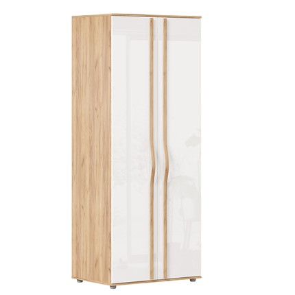 Шкаф в спальню Марта-2 Дуб золотой/Белый глянец ЛД 406.020 в Южно-Сахалинске - изображение