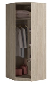 Распашной шкаф угловой Светлана, с зеркалом, белый/дуб сонома в Южно-Сахалинске - предосмотр 1