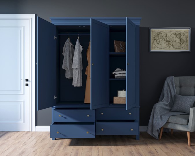 синий шкаф в прихожей фото в интерьере