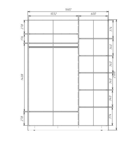Шкаф 2-х дверный ХИТ 23-17-11 Серый в Южно-Сахалинске - изображение 2