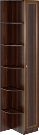 Угловой шкаф-стеллаж Беатрис М14 правый (Орех Гепланкт) в Южно-Сахалинске - изображение