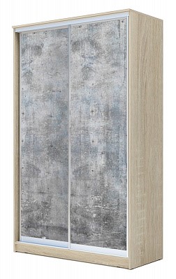 Шкаф 2-х дверный Хит-24-4-12/2-77-22, 2400х1200х420 фотопечать "Бетон" Дуб сонома в Южно-Сахалинске - изображение