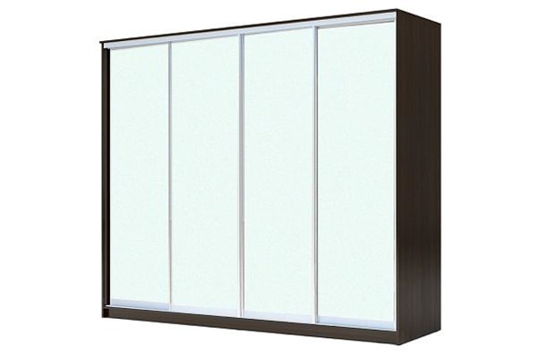 Шкаф 4-х дверный ХИТ 22-4-24/2-8888, с матовым стеклом, Венге в Южно-Сахалинске - изображение