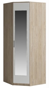 Распашной шкаф угловой Светлана, с зеркалом, белый/дуб сонома в Южно-Сахалинске - предосмотр
