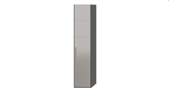 Шкаф Наоми с зеркальной дверью правый, цвет Фон серый, Джут  СМ-208.07.02 R в Южно-Сахалинске - изображение