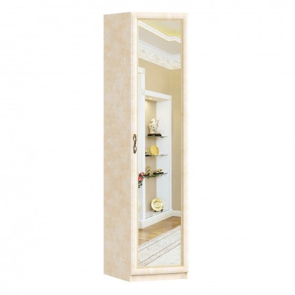 Шкаф одностворчатый Александрия с зеркалом ЛД 625.042, Рустика/Кожа Ленто в Южно-Сахалинске - изображение
