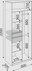 Распашной шкаф Глэдис М22 (Шимо светлый/Белый текстурный) в Южно-Сахалинске - предосмотр 2