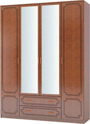 Шкаф четырехстворчатый Лак ШР-4 (Орех) в Южно-Сахалинске - изображение