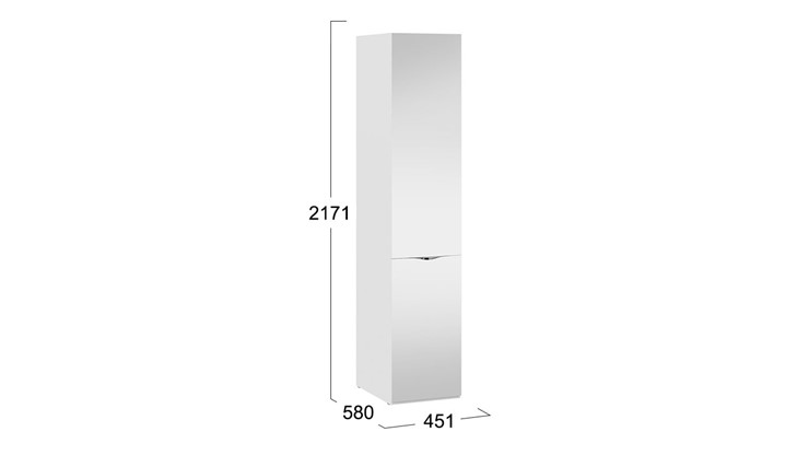 Шкаф одностворчатый Глосс СМ-319.07.112 (Белый глянец) в Южно-Сахалинске - изображение 1