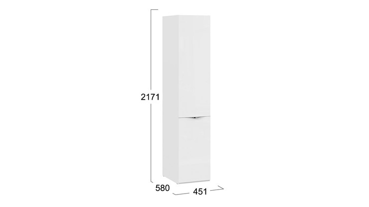 Шкаф Шкаф для белья Глосс СМ-319.07.111 (Белый глянец/Стекло) в Южно-Сахалинске - изображение 1