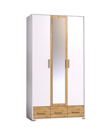 Шкаф для одежды Айрис 444, Белый-Дуб золотистый в Южно-Сахалинске - изображение
