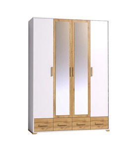 Шкаф для одежды Айрис 555, Белый-Дуб золотистый в Южно-Сахалинске - предосмотр