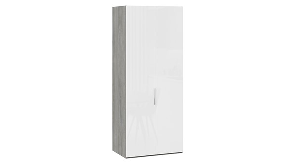 Шкаф для одежды Эмбер СМ-348.07.003 (Дуб Гамильтон/Белый глянец) в Южно-Сахалинске - изображение