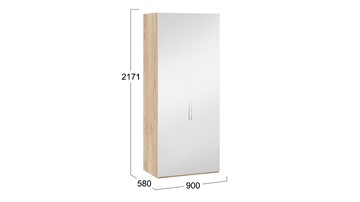 Шкаф для одежды Эмбер СМ-348.07.004 (Яблоня Беллуно/Белый глянец) в Южно-Сахалинске - предосмотр 1