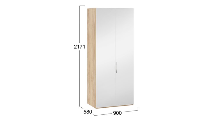 Шкаф для одежды Эмбер СМ-348.07.004 (Яблоня Беллуно/Белый глянец) в Южно-Сахалинске - изображение 1