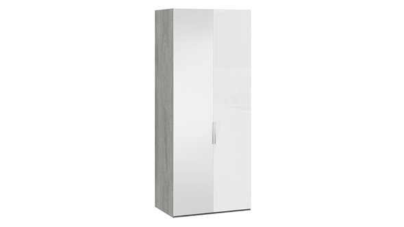 Шкаф для одежды Эмбер СМ-348.07.005 L (Дуб Гамильтон/Белый глянец) в Южно-Сахалинске - изображение