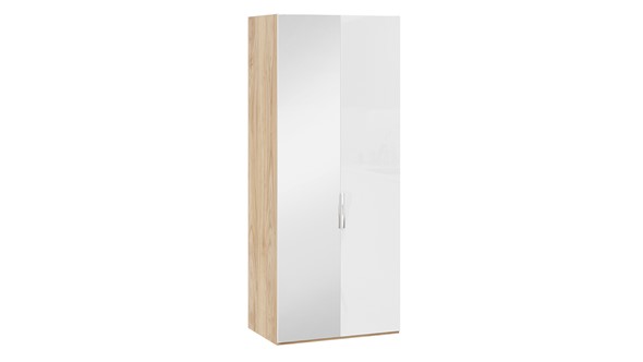 Шкаф для одежды Эмбер СМ-348.07.005 L (Яблоня Беллуно/Белый глянец) в Южно-Сахалинске - изображение