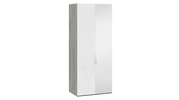Шкаф для одежды Эмбер СМ-348.07.005 R (Дуб Гамильтон/Белый глянец) в Южно-Сахалинске - изображение
